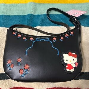 Hello Kitty Black Shoulder BoxLunch Bag new with tag